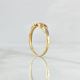 Anillo Linea Fe Corazón 1.75gr / T6 1/4 / Circones Blancos Oro Amarillo 18K *