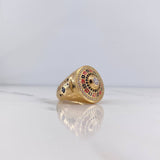 Anillo Ruleta 10.3gr / T6 1/2 / Circones Negros Blancos Oro Amarillo 18K $