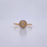 Anillo Circulo 1.7gr / T4 3/4 / Circones Blancos Oro Amarillo 18K &