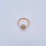 Anillo Circulo 1.7gr / T4 3/4 / Circones Blancos Oro Amarillo 18K &