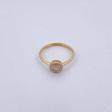 Anillo Circulo 1.7gr / T5 1/2 / Circones Blancos Oro Amarillo 18K &