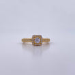 Anillo Solitario Churumbela 3.75gr / T7 1/4 / Cuadrado Circones Blancos Oro Amarillo 18K &