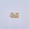 Herraje Familia De Tres 0.95gr / 1.8cm / Circones Blancos Oro Amarillo 18K &