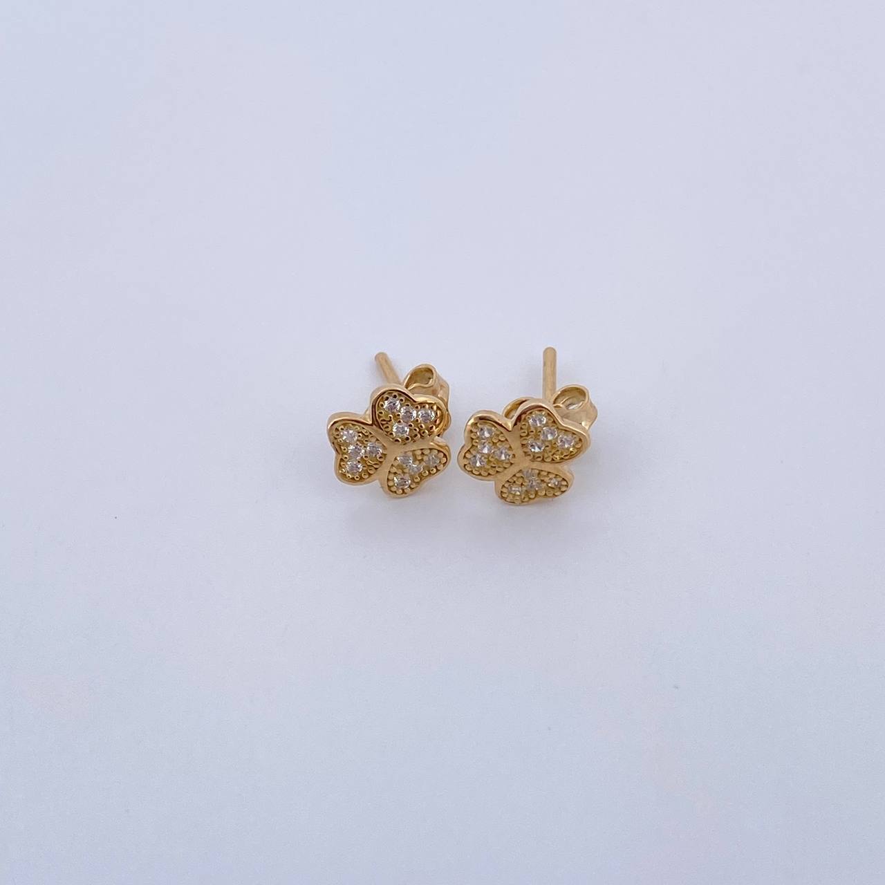 Topos Trebol 1.2gr / Circones Blancos Oro Amarillo 18K &