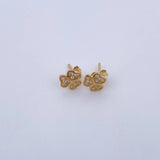 Topos Trebol 1.25gr / Circones Blancos Oro Amarillo 18K &