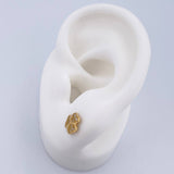 Topos Trebol 1.2gr / Circones Blancos Oro Amarillo 18K &