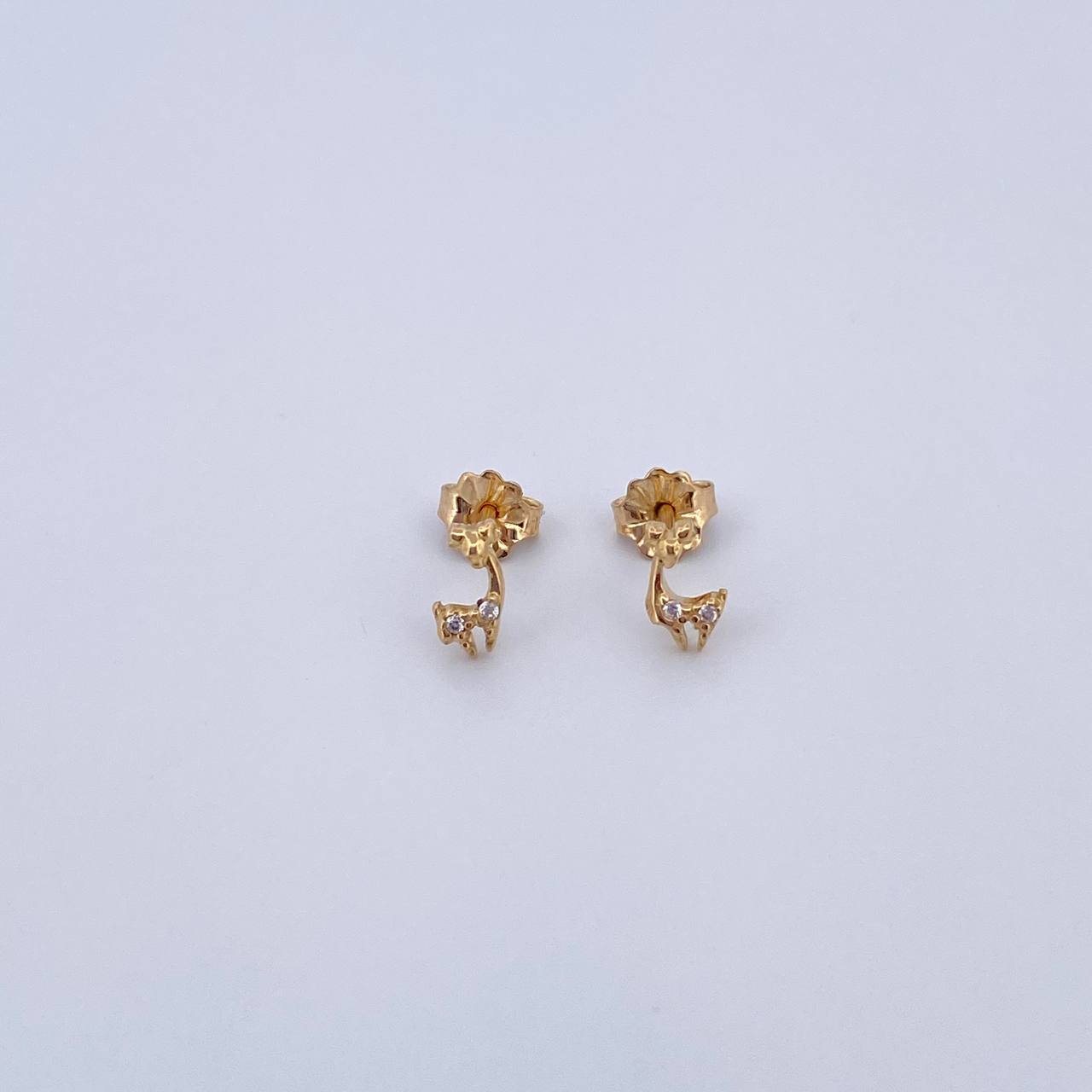 Topos Jirafa 0.9gr / Circones Blancos Oro Amarillo 18K &