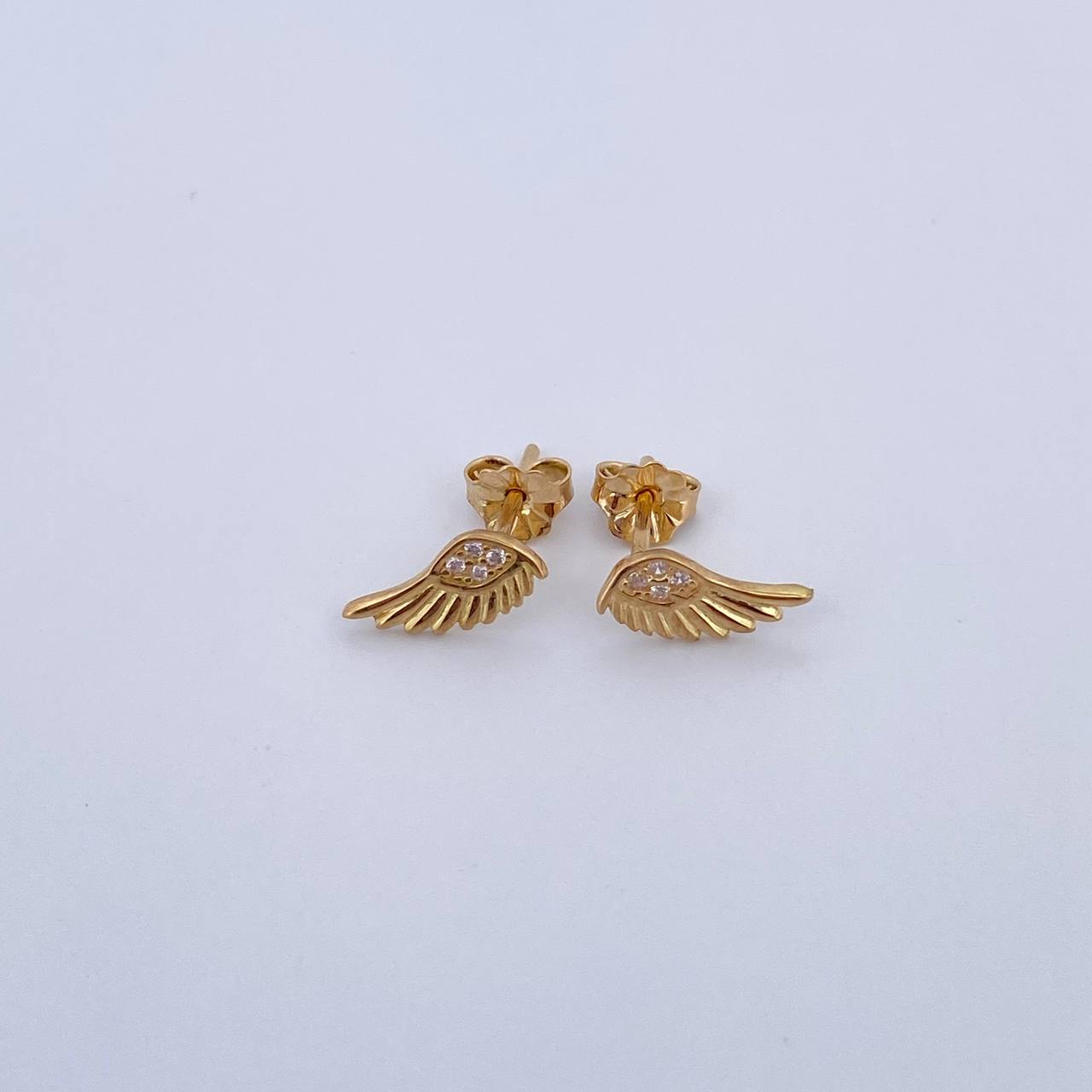 Topos Alas 1.2gr / Circones Blancos Oro Amarillo 18K &