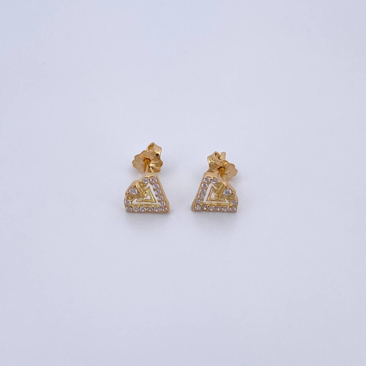 Topos Diamante 1.3gr / Circones Blancos Oro Amarillo 18K &