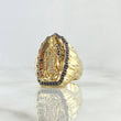 Anillo Virgen Guadalupe 15.9gr / T10 1/4 / Circones Blancos Negros Oro Amarillo *