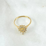 Anillo Corazon 15s 2.1gr / T6 1/2 / Circones Blancos Dos Oros Amarillo Blanco *