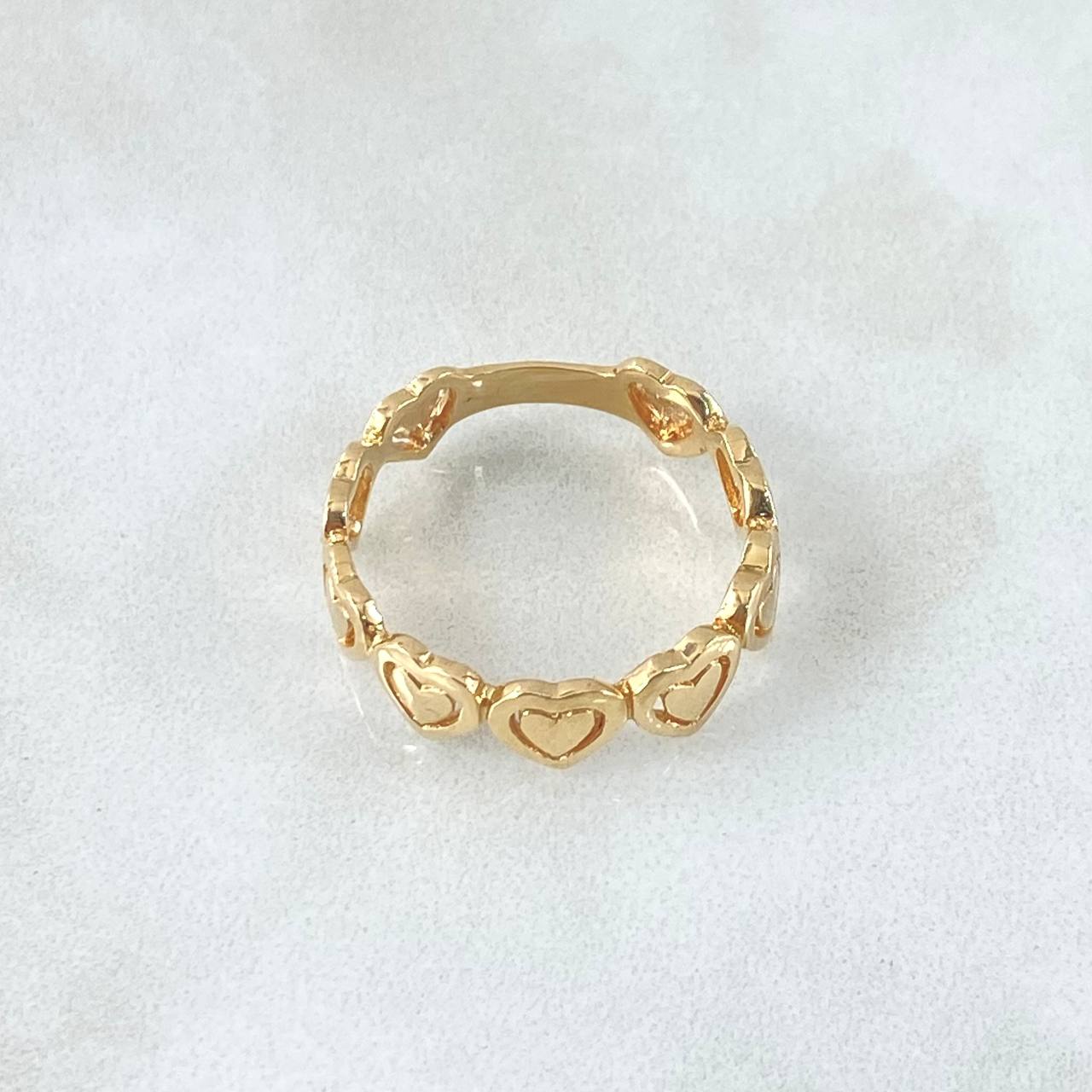 Anillo Corazones 3.15gr / T8 Oro Amarillo*