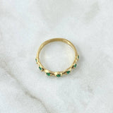 Anillo Burbujas 2gr T6 1/2 Esmeraldas 28pts Oro Amarillo (Joya)*