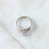 Anillo Solitario 3.35gr / T5 Circones Blancos Oro Blanco*