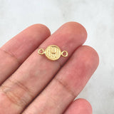 Herraje Letra H 0.4gr / 1.5cm / Circulo Texturizado Rustico Oro Amarillo 18K