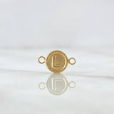 Herraje Letra L 0.35gr / 1.3cm / Circulo Mate Oro Amarillo 18K