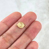 Herraje Letra G 0.35gr / 1.3cm / Circulo Mate Oro Amarillo 18K