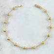 Pulso Espiga 2.7gr / 18cm / 4mm Bolas Diamantadas Oro Amarillo 18K *