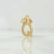 Dije Letra Q Corona 1.3gr / 2.5cm / Circones Blancos Oro Amarillo 18K