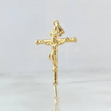 Dije Cruz Cristo 0.9gr / 2.8cm / Baston Liso Oro Amarillo 18K ©