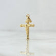 Dije Cruz Cristo 1gr / 2.9cm / Bastón Liso Oro Amarillo 18K