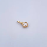 Dije Trebol VCyA 0.8gr / 1.5cm / Nacar Blanco Oro Amarillo 18K &