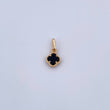 Dije Trebol VCyA 0.8gr / 1.5cm / Onix Negra Oro Amarillo 18K &