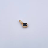 Dije Trebol VCyA 0.8gr / 1.5cm / Onix Negra Oro Amarillo 18K &