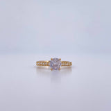 Anillo Solitario Churumbela 2.15gr / T7 1/2 / Circones Blancos Oro Amarillo 18K &