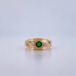 Anillo Linea Invertida 1.55gr / T7 / Circones Verdes Blancos Oro Amarillo 18K &