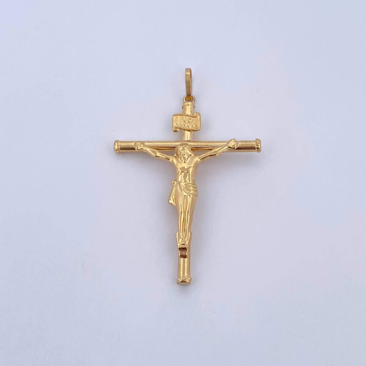 Dije Cruz Cristo 1.9gr / 5cm / Baston Oro Amarillo 18K &