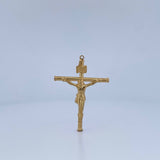 Dije Cruz Cristo 1.95gr / 5cm / Baston Oro Amarillo 18K &