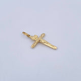 Dije Cruz Cristo 1gr / 1.3cm / Puntas Planas Oro Amarillo 18K &