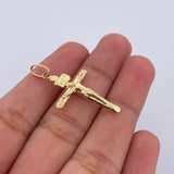 Dije Cruz Cristo 1gr / 1.3cm / Puntas Planas Oro Amarillo 18K &