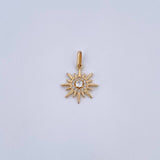 Dije Estrella Cardinal 1.6gr / 2.1cm / Circones Blancos Oro Amarillo 18K &