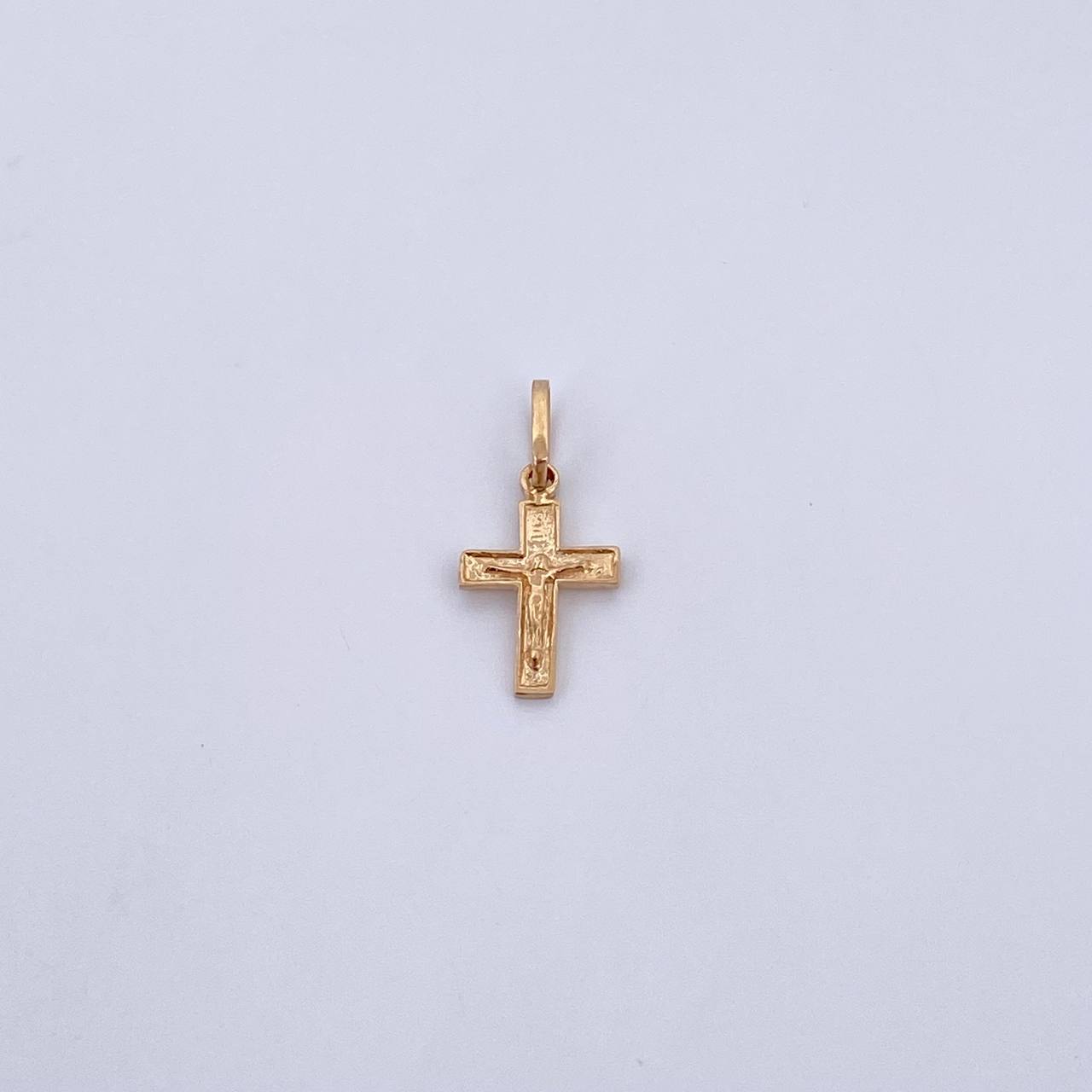 Dije Cruz Cristo 0.55gr / 1.9cm / Relieve Oro Amarillo 18K &