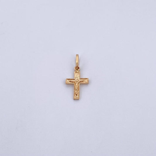 Dije Cruz Cristo 0.55gr / 1.9cm / Relieve Oro Amarillo 18K &