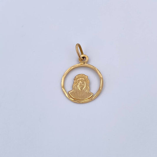 Dije Rostro Cristo 1.95gr / 2.7cm / Circulo Oro Amarillo 18K &