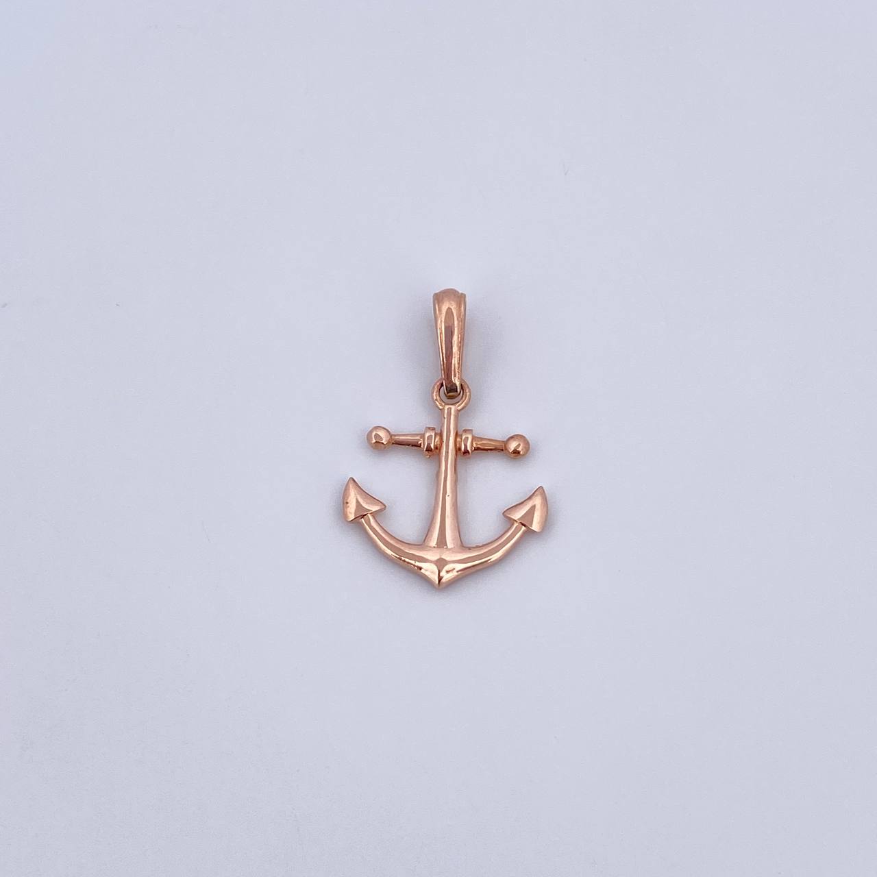 Dije Ancla 0.95gr / 2.1cm / Liso Oro Rosa 18K &