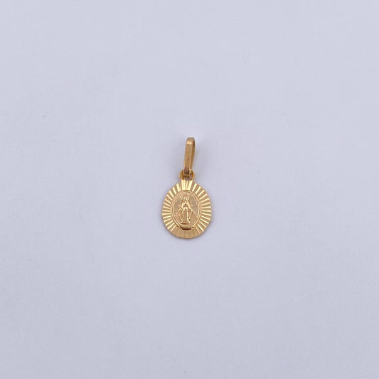 Dije Virgen Milagrosa 0.6gr / 1.6cm / Diamantado Oro Amarillo 18K &