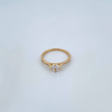 Anillo Solitario Churumbela 2gr / T6 3/4 / Circones Blancos Oro Amarillo 18K &