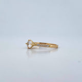 Anillo Solitario Churumbela 2gr / T6 3/4 / Circones Blancos Oro Amarillo 18K &