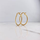 Candongas Juli 2.9gr / 2.8cm / Rayadas Oro Amarillo 18K #