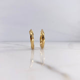 Candongas Kari 1.8gr / 1.9cm / Entorchadas Oro Amarillo 18K #