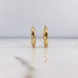 Candongas Kari 2.05gr / 1.8cm / Rayadas Oro Amarillo 18K #