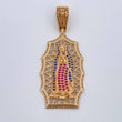 Dije Virgen De Guadalupe 7.65gr / 4.7cm / Circones Blancos Fucsias Azules Oro Amarillo 18K $