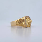 Anillo Caballo Herradura 9.75gr / T12 1/2 / Circones Blancos Oro Amarillo 18K $