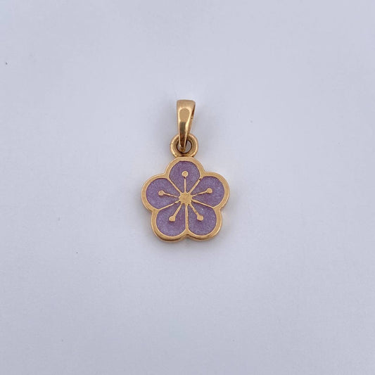 Dije Flor 1.4gr / 1.7cm / Electroestatico Lila Oro Amarillo 18K $