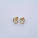 Topos Silueta Buho 1.6gr / Circones Blancos Oro Amarillo 18K &