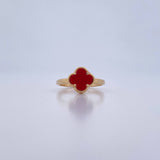 Anillo Trebol VCyA 2.1gr / T5 3/4 / Agata Oro Amarillo 18K &